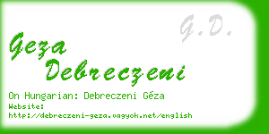 geza debreczeni business card